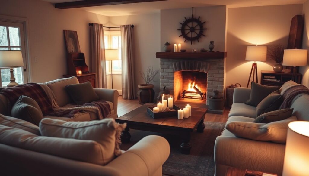 Cozy living room lighting