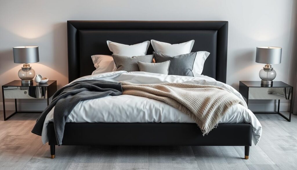 black bed styling