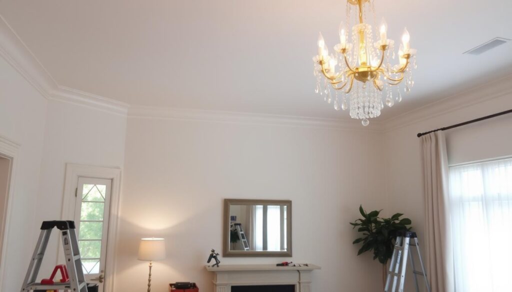 chandelier installation