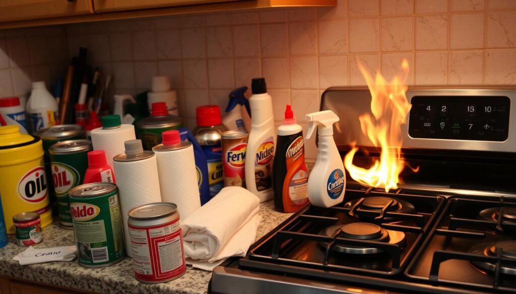 flammable materials near heat sources
