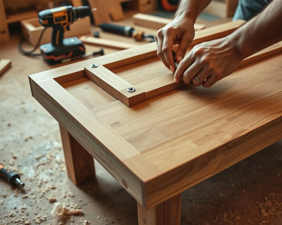 DIY Coffee Table Hardware Installation