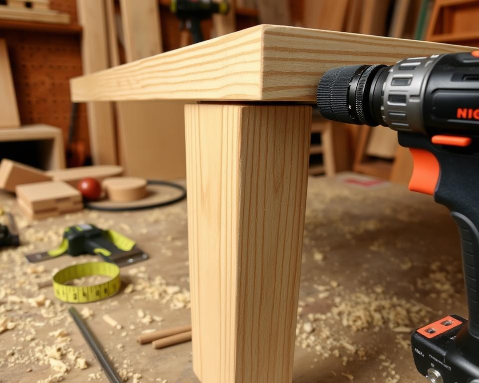 DIY Coffee Table Leg Installation