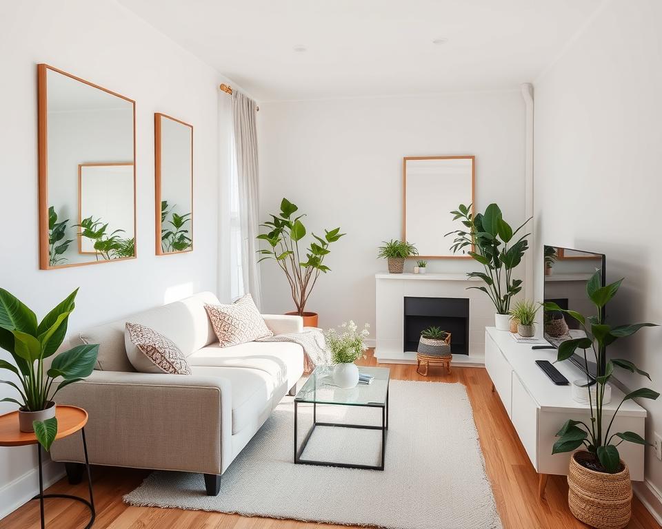 Mirror placement in small living room