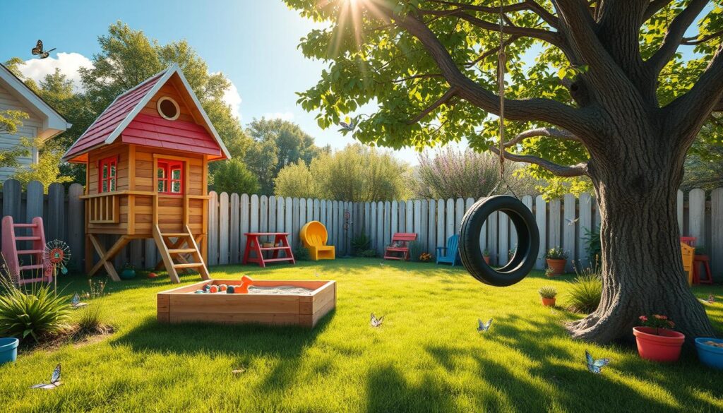 kid-friendly backyard