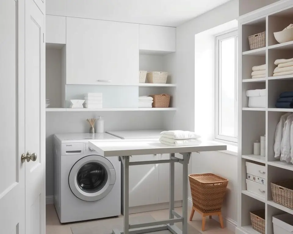 Fold-down laundry table