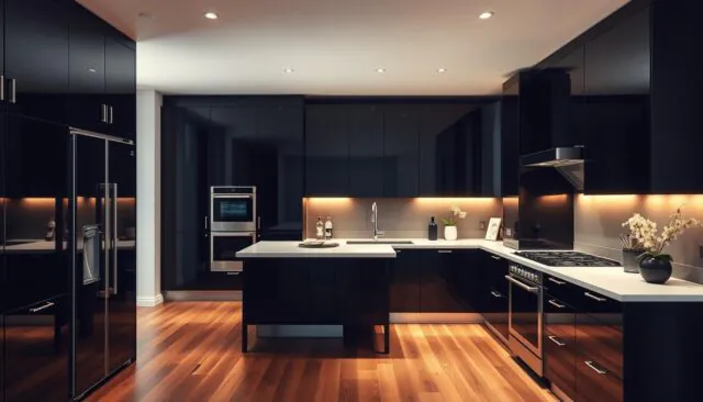 black kitchen cabinets