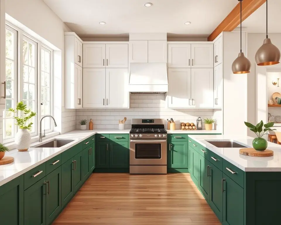 two-tone kitchen